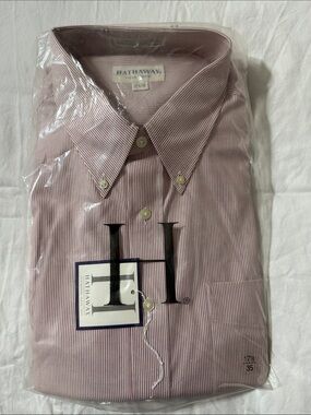 Hathaway Pink Micro-Stripe Button-Down Dress Shirt